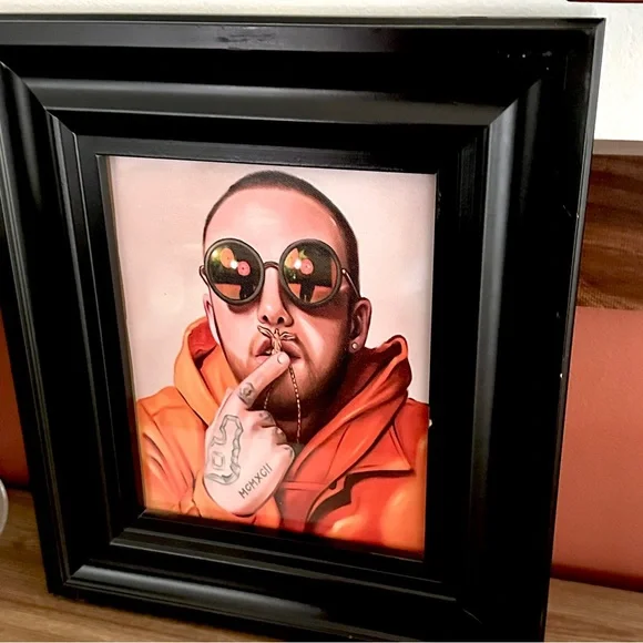 Mac Miller Canvas Art Print Black Framed Wall Art Rapper Hip Hop